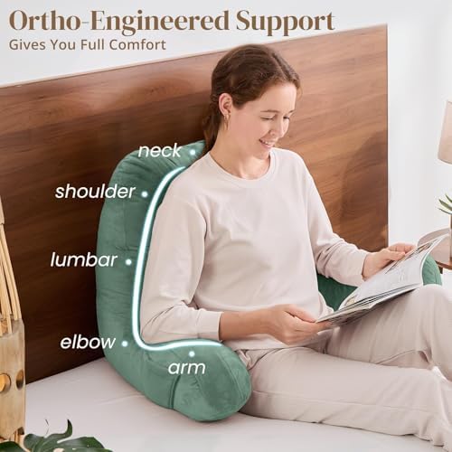 Sasttie Reading Pillow for Bed, Back Pillow for Sitting Up - Image 4