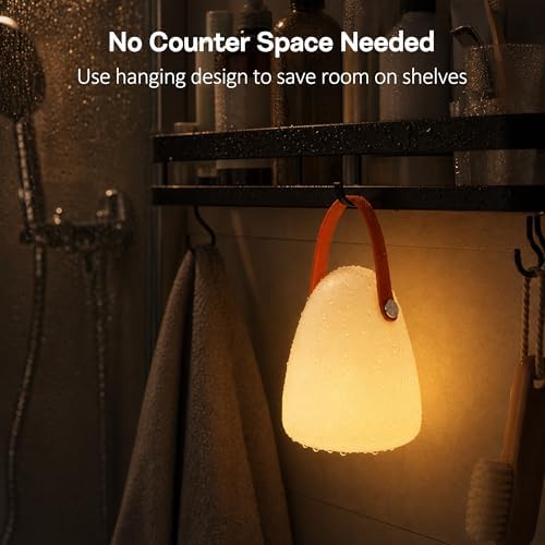 IP65 Waterproof Shower Lamp, 16 Colors Bathroom Lamp with Remote Control Dimmable, Rechargeable Mood Light for Inside Shower, Cordless Hanging Night Light for Outdoor, Bedroom, Camping, Restaurant - Image 4