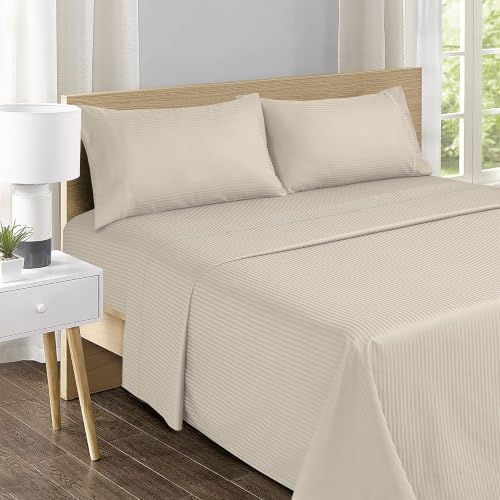Feather & Stitch 100% Cotton Sateen 500 TC King Size Bed Sheet Set - Image 2