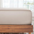 Soft Natural 100% Cotton Sateen King Fitted Sheet Deep Pocket by CaliforniaDesignDen