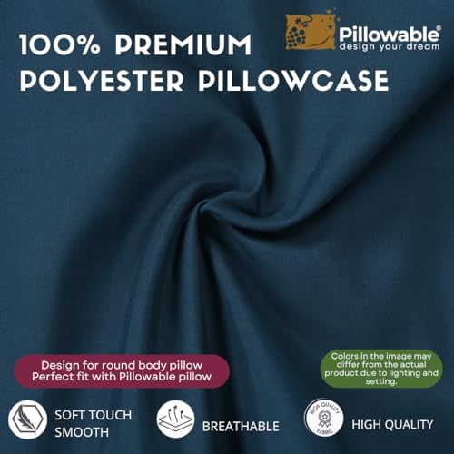 48x8 Round Pillowcase, Brushed Microfiber Bolster Cover - Image 2