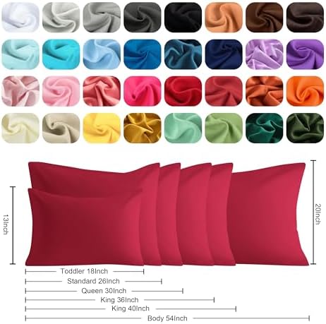 Body Pillow Cases, 2 Pack, 20x54 in, Microfiber, Wine Red - Image 6