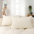 JoraLion 12x20 inch Boucle Throw Pillow Covers, Cream Woven Texture Neutral by JoraLion
