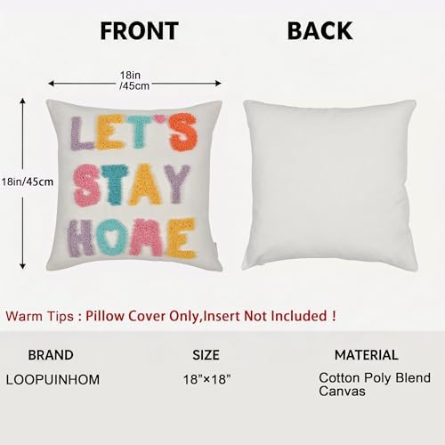 Boho Throw Pillow Covers 18*18 Spring Decorative Tufted Letters - Image 5