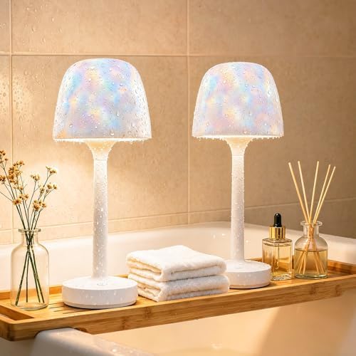 2-Pack Waterproof Shower Lamp Rechargeable LED Ocean Projector by YJHAOTOU