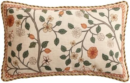 ISAENNE Designer Elegant Vintage Linen Throw Pillow Cover by Isaennehomedecoration