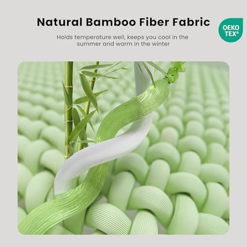 HOMRELEXA Bamboo Mattress Topper Twin Size 3 Inch, Cooling Gel & Bamboo - Image 4