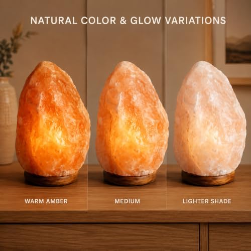 WBM Salt Lamp - USB Himalayan Salt Lamp with Touch Dimmer Control, Natural Pink Crystal, 5-7 lbs, Wooden Base, LED Bulb, Room Decor, Home Decor, Relaxation, Ambiance, Gift - Image 3