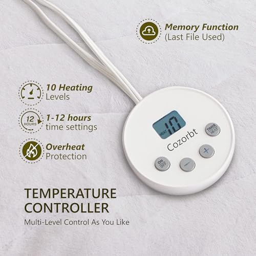 Heated Quilted Wave Mattress Pad, Full Size, Soft Bed Warmer, 10 Heat Settings - Image 5