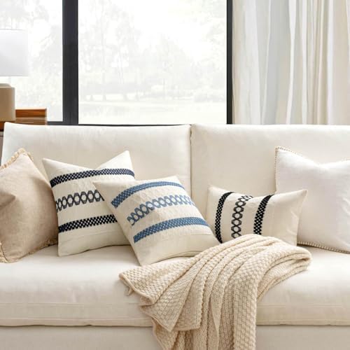 MIULEE Set of 2 Black Boho Decorative Pillow Covers 18x18 Inch - Image 2