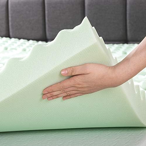 Mellow 4 Inch 5-Zone Memory Foam Mattress Topper, Calming Green Tea Infusion - Image 5