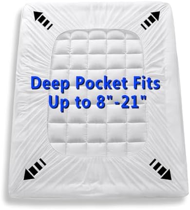 Twin Size Quilted Fitted Mattress Pad Cover - Image 6