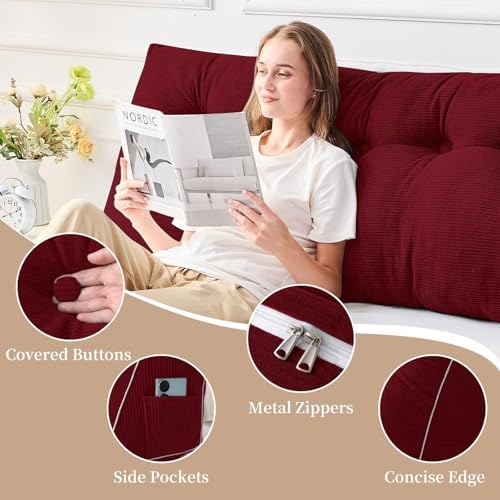 Sasttie Headboard Pillow Full, Wedge Pillow Headboard - Image 3