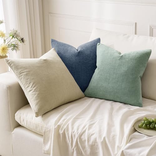 MIULEE Ivory Chenille Couch Throw Pillow Covers - Image 5