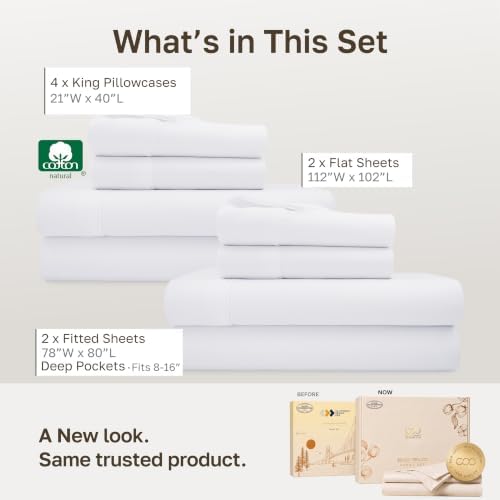California Design Den 2-Pack 100% Cotton Sateen King Size Sheets Set - Image 3