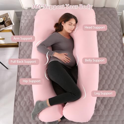 Amagoing Pregnancy Pillow, 57 Inch U Shaped Maternity Full Body Pillow - Image 2