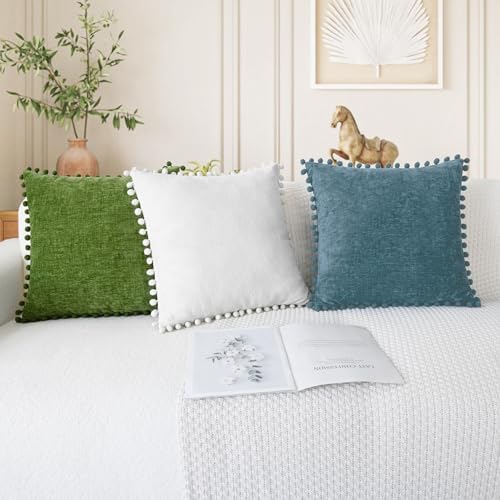 CaliTime Decorative Couch Throw Pillow Covers 22 X 22 Inches True White - Image 5