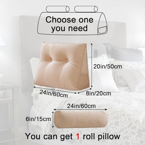Velvet Triangular Headboard Wedge Pillow - Image 2