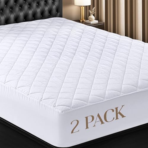 2 Pack Queen Mattress Pad Mattress Protector Topper Fits 16" Deep Pocket by UTOPIABEDDING