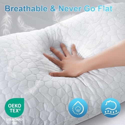 QUTOOL Cooling Pillow for Sleeping, CertiPUR-US Shredded Memory Foam Standard - Image 6