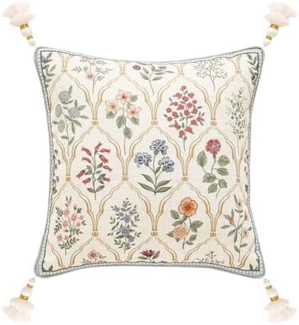 ISAENNE Designer Vintage Linen Throw Pillow Cover by Isaennehomedecoration