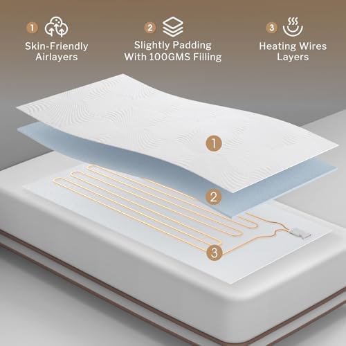 Heated Mattress Pad Mini Twin, 3D Air Fabric, Preheat & Memory - Image 5