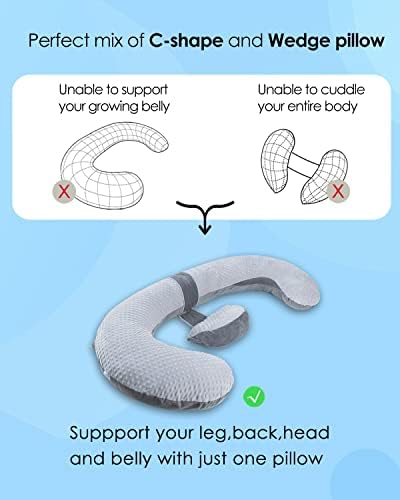 QUEEN ROSE E Shaped Pregnancy Pillows, Detachable Maternity Body Pillow - Image 3
