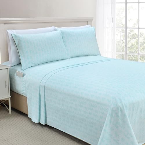 Elegant Comfort 6-Piece Sheet Set Deep Pocket, Wave Aqua by ELEGANTCOMFORT