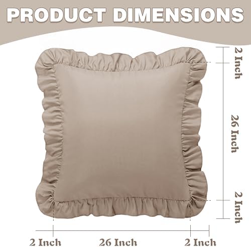 KKJIAF 2 Pack Ruffle Pillow Cases 26x26 Inches - Image 3