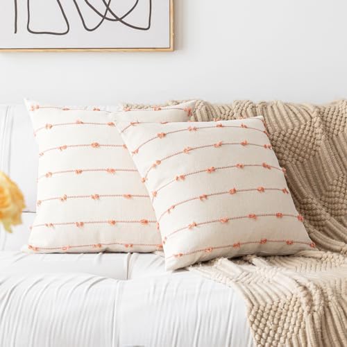 YEENAASY Boho Throw Pillow Covers 26x26 Set of 2 Farmhouse Pillow Cases - Image 6