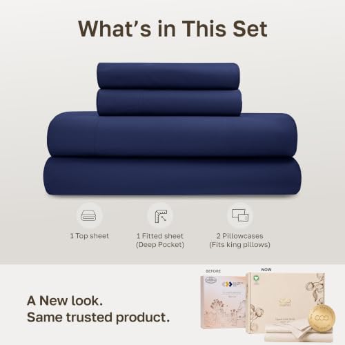 California Design Den 100% Organic Cotton King Sheets Deep Pocket Set - Image 3