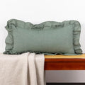 JoraLion Ruffled Lumbar Pillow Cover 12x24 Solid Green by JoraLion