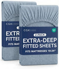 CGK Linens 2 Pack Extra Deep Twin Fitted Sheets by CGKUnlimited