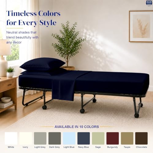 Cottingon 4 PC Cot Sheet Set 25"X75", Egyptian Cotton - Image 6