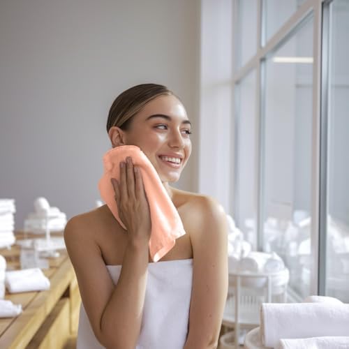 Towel and Linen Mart 100% Cotton - 12 Pack Wash Cloth Set - Flannel Face Cloths, Highly Absorbent and Soft Feel Fingertip Towels (Coral, Pack of 12) - Image 4
