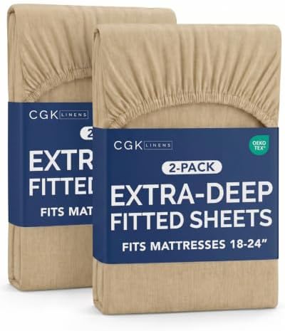 CGK Linens 2 Pack Extra Deep Queen Fitted Sheets by CGKUnlimited