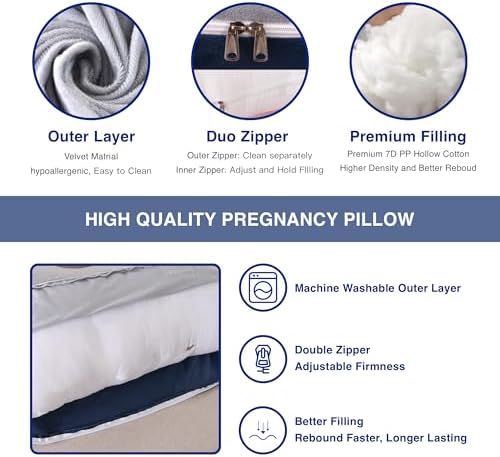ALLOPERA Pregnancy Pillow, Full Body Maternity Pillow 57 inch, - Image 3