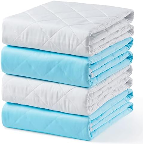 4 Pack Washable Waterproof Bed Pads 24"x36", Incontinence Bed Pads by KANECH