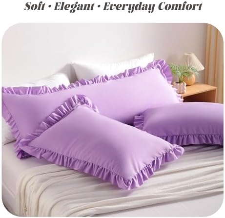 BEDSUM King Ruffled Pillow Shams - Image 2