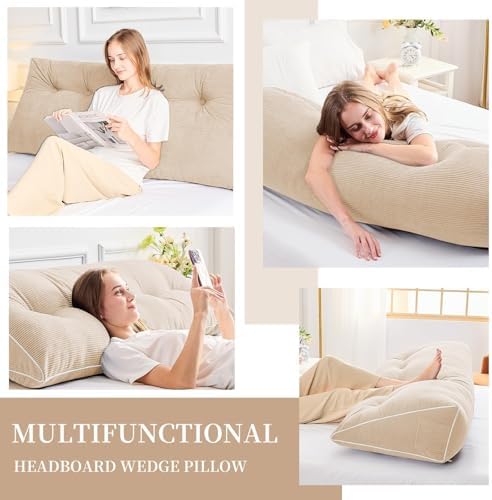 Sasttie Headboard Pillow Queen, Wedge Pillow Headboard - Image 2