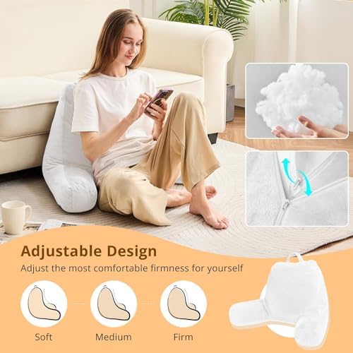 Sasttie Reading Pillow for Bed, Back Pillow for Sitting Up - Image 3