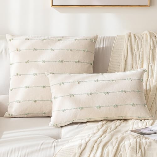 YEENAASY Boho Throw Pillow Covers 12x20 Set of 2 Farmhouse Pillow Cases - Image 2