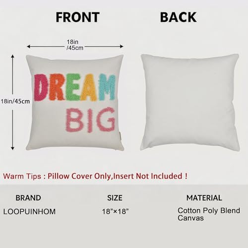 Throw Pillow Covers 18*18 Boho Spring Decorative Tufting Letters - Image 5