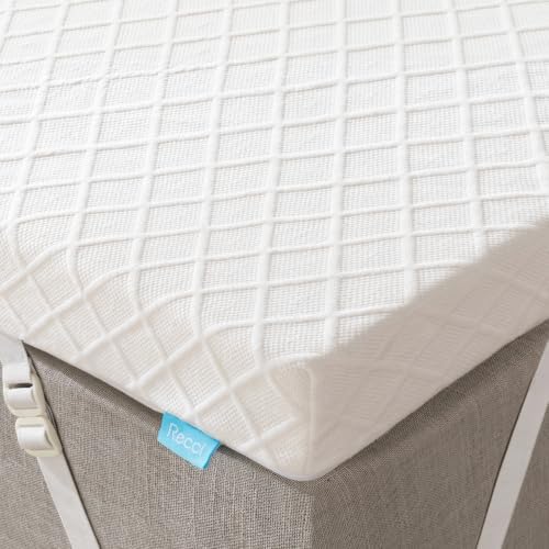 RECCI 2 Inch TwinXL Memory Foam Mattress Topper, College Dorm by RECCI