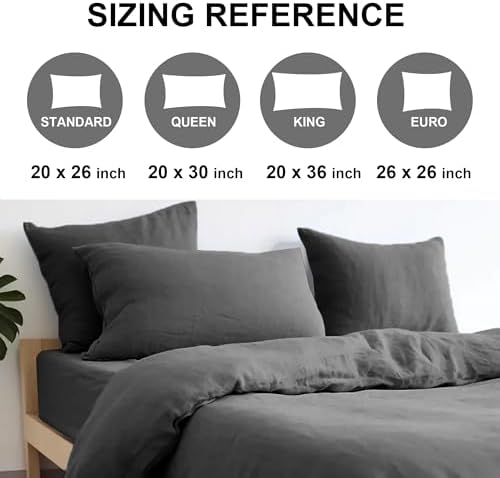 CHUFFED Linen Pillow Cases 2 Pack 100% Linen Queen Pillowcases, Breathable and - Image 5