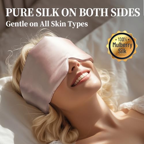 100% Mulberry Silk Sleep Mask, Large Eye Cover - Image 2