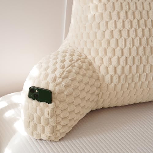 Fluffy Reading Pillow for Sitting in Bed, Large Backrest Bed Pillow - Image 6