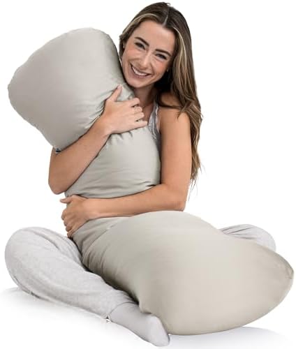 SleepCloud Weighted Body Pillow 8lbs, Cooling Tencel Cover, 48” x 14” XL by SleepCloudBodyPillows