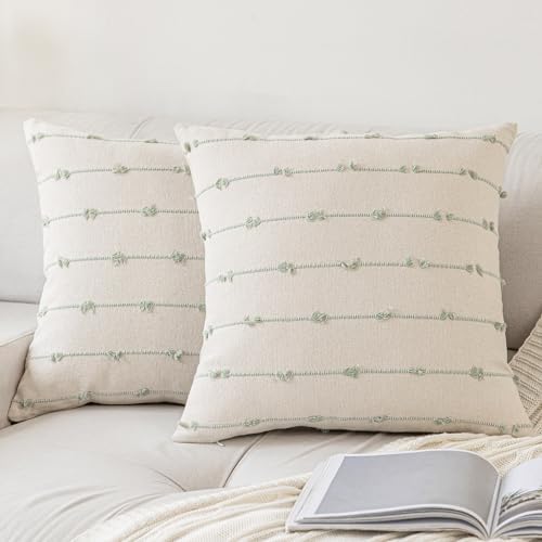 YEENAASY Boho Throw Pillow Covers 26x26 Set of 2 Farmhouse Pillow Cases by YEENAASY