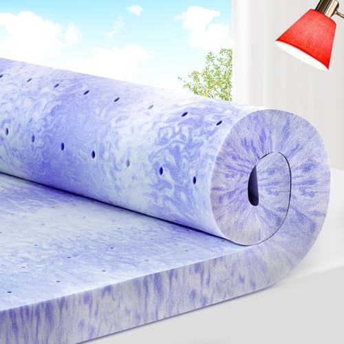 ELEMUSE 3 Inch Ventilated Design Memory Foam Queen Size Mattress Topper by ELEMUSE